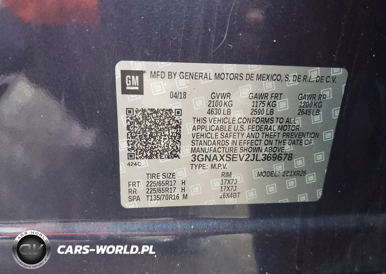 2018 Chevrolet Equinox Lt VIN:3GNAXSEV2JL369678 - 14