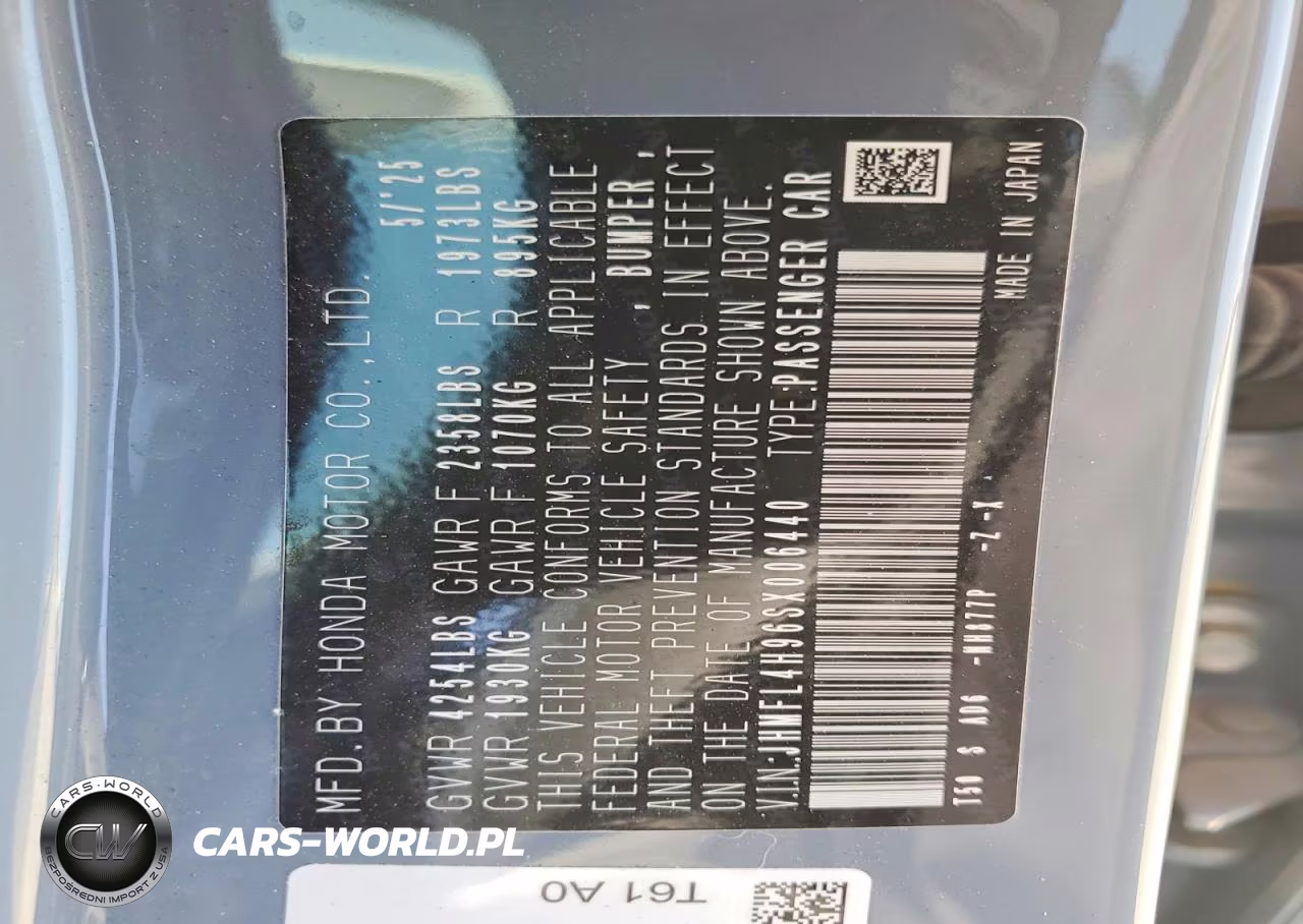 2025 Honda Civic Sport Touring VIN:JHMFL4H96SX006440 - 12