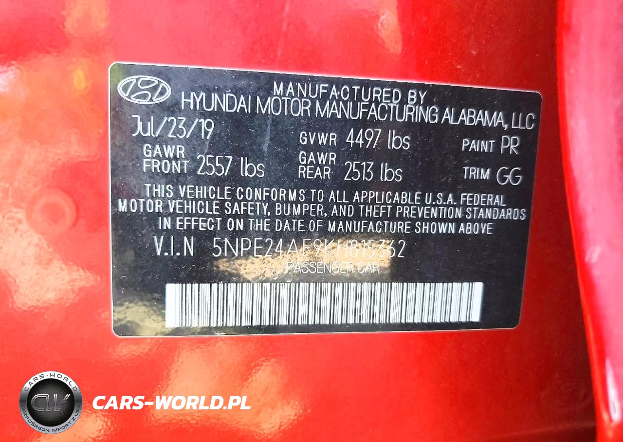 2019 Hyundai Sonata Se VIN:5NPE24AF9KH815362 - 12
