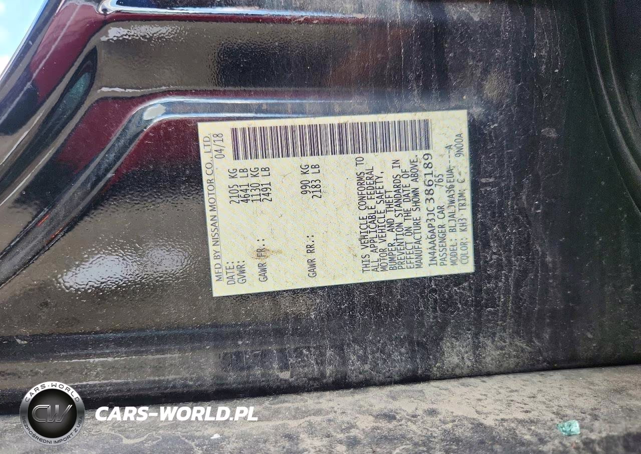 2018 Nissan Maxima 3.5 Sv VIN:1N4AA6AP3JC386189 - 12