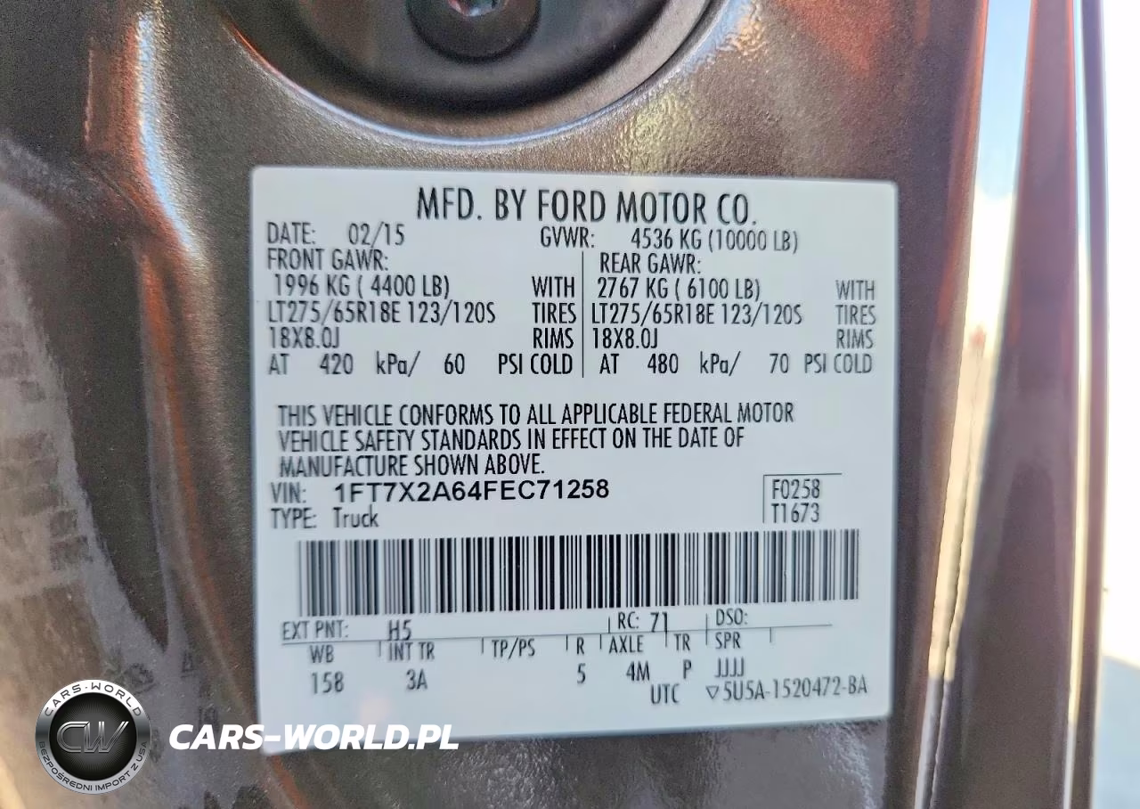 2015 Ford F250 Super Duty VIN:1FT7X2A64FEC71258 - 14