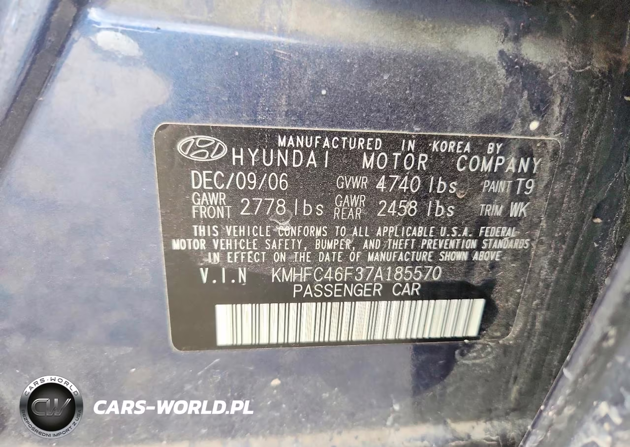 2007 Hyundai Azera Se VIN:KMHFC46F37A185570 - 12
