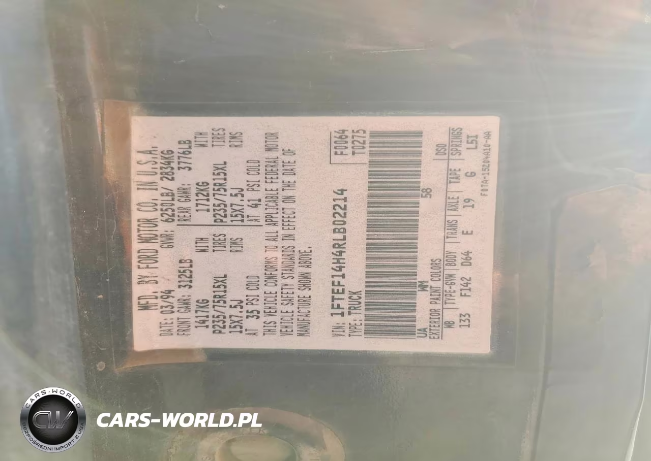 1994 Ford F150 VIN:1FTEF14H4RLB02214 - 12