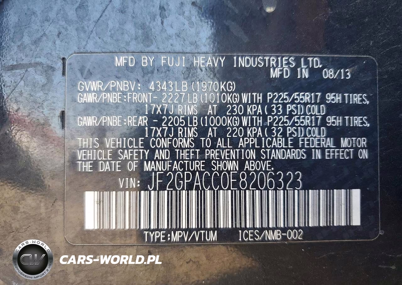 2014 Subaru Xv Crosstrek 2.0 Premium VIN:JF2GPACC0E8206323 - 13