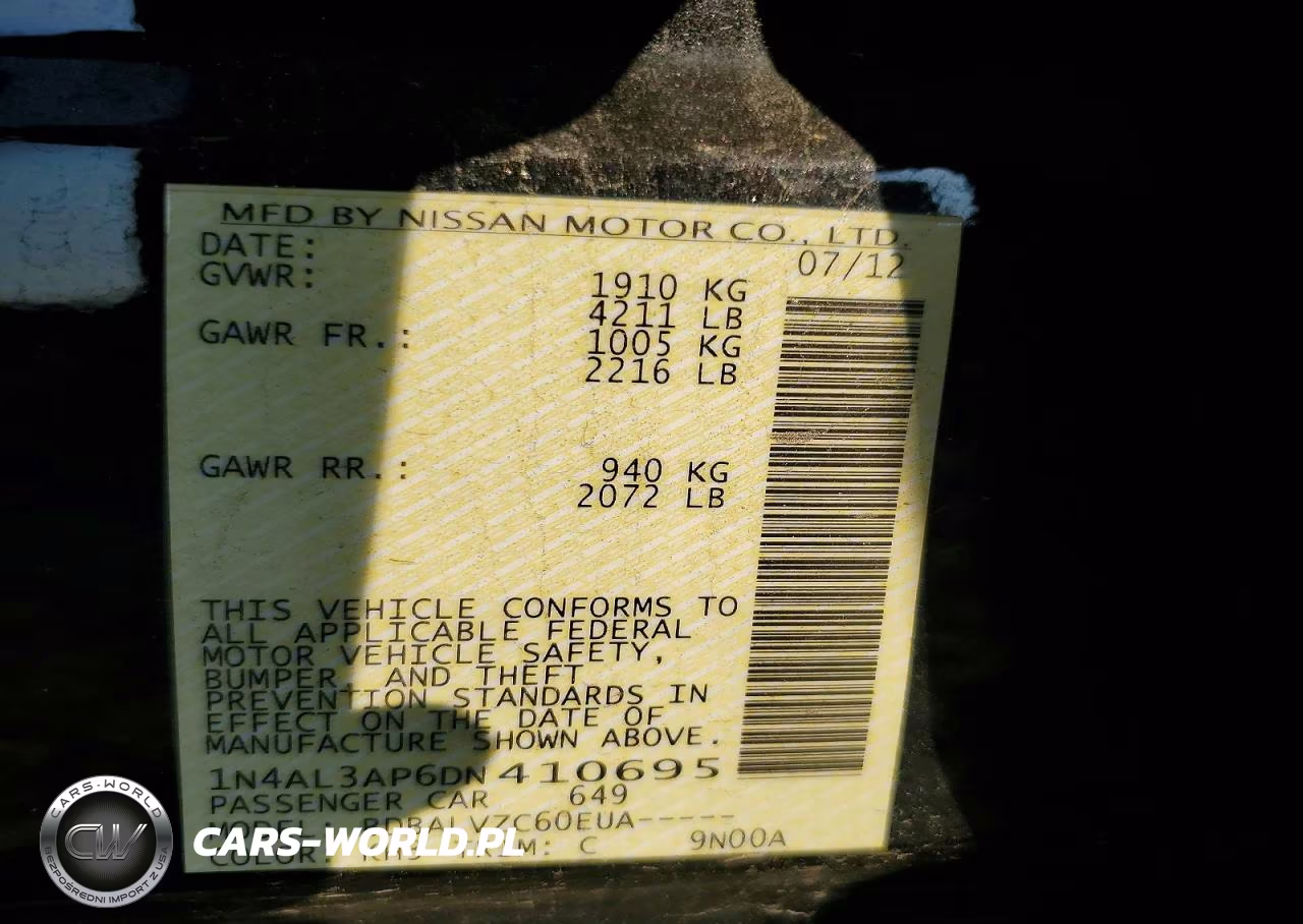 2013 Nissan Altima 2.5 VIN:1N4AL3AP6DN410695 - 12