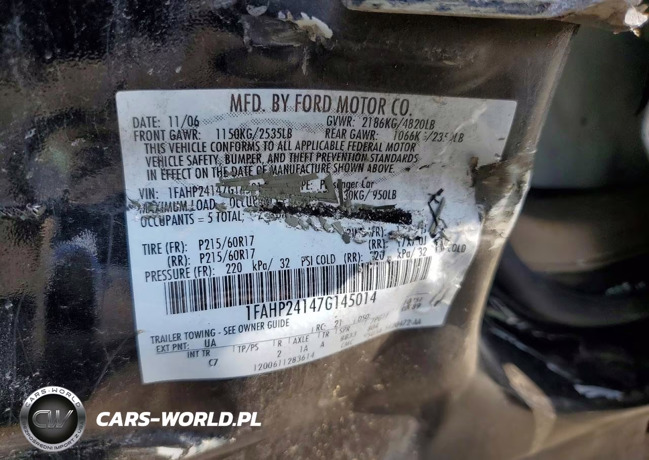 2007 Ford Five Hundred Sel VIN:1FAHP24147G145014 - 12