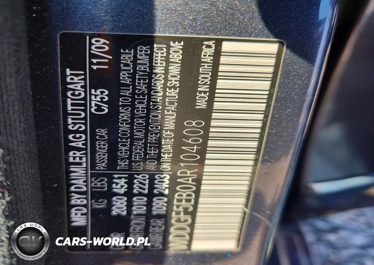 2010 Mercedes-Benz C 300 VIN:WDDGF5EB0AR104608 - 12