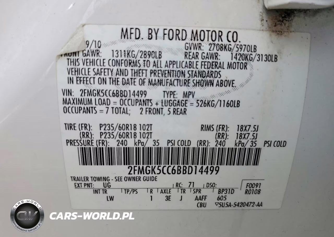 2011 Ford Flex Sel VIN:2FMGK5CC6BBD14499 - 13