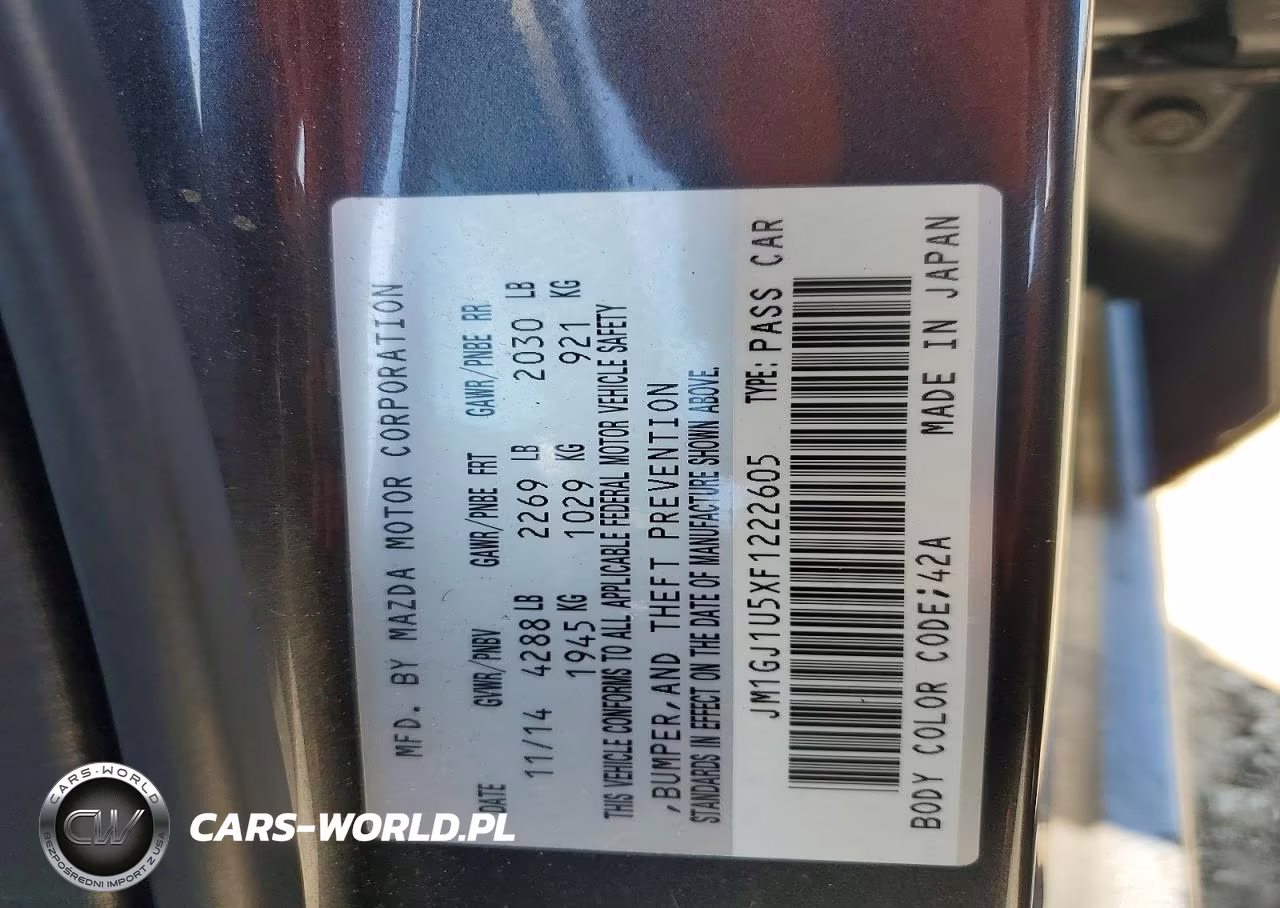 2015 Mazda 6 Sport VIN:JM1GJ1U5XF1222605 - 12