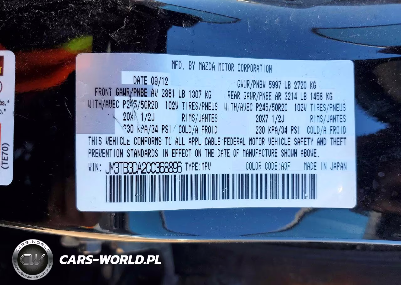 2012 Mazda Cx-9 VIN:JM3TB3DA2C0368896 - 13