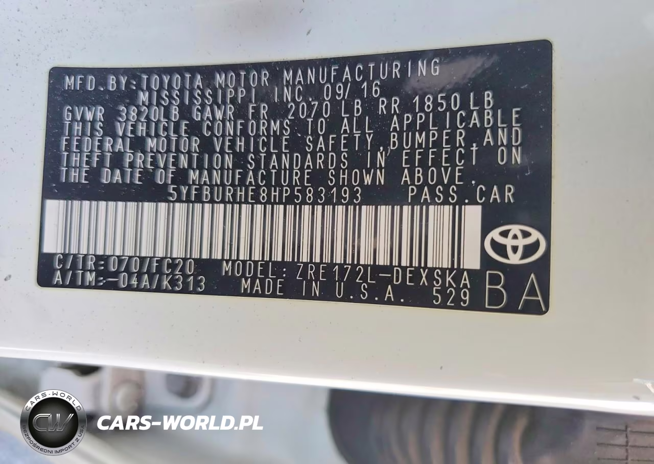 2017 Toyota Corolla Se VIN:5YFBURHE8HP583193 - 12