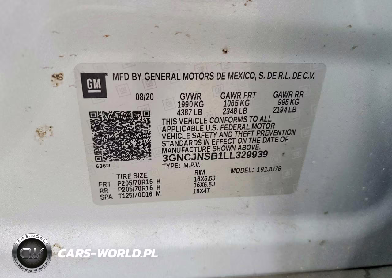 2020 Chevrolet Trax Ls VIN:3GNCJNSB1LL329939 - 13