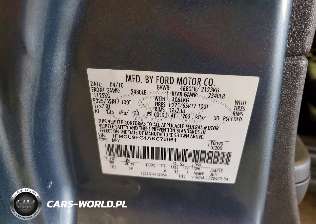 2010 Ford Escape Limited VIN:1FMCU9EG1AKC76961 - 13