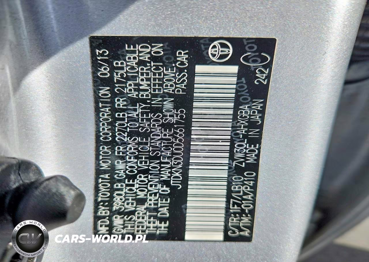 2013 Toyota Prius Four VIN:JTDKN3DU0D5661755 - 12