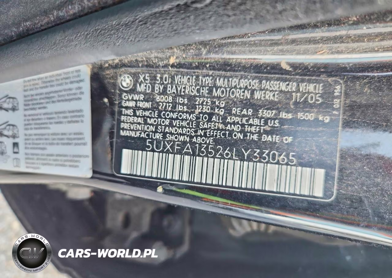 2006 BMW X5 3.0I VIN:5UXFA13526LY33065 - 13