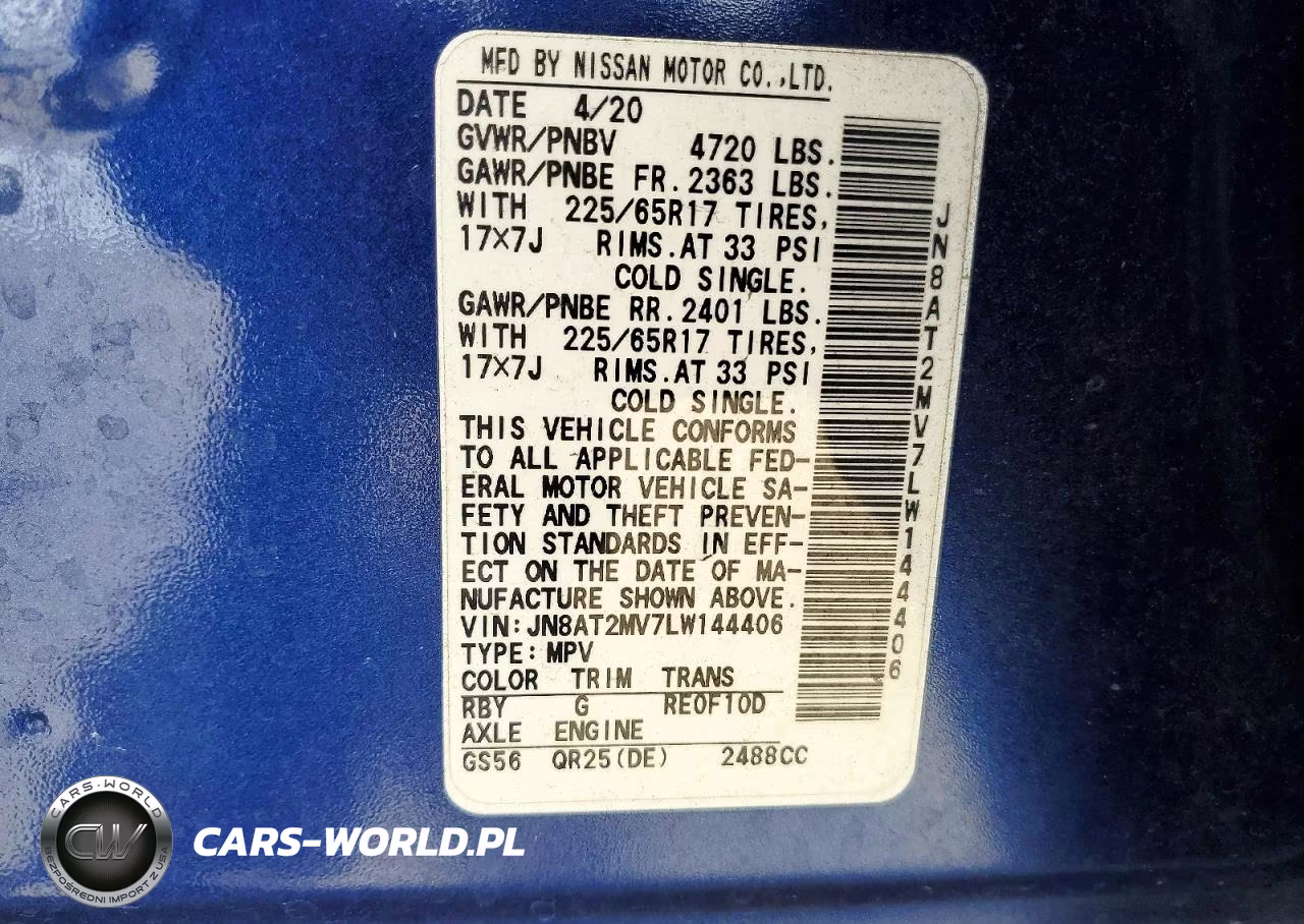 2020 Nissan Rogue Sv VIN:JN8AT2MV7LW144406 - 13
