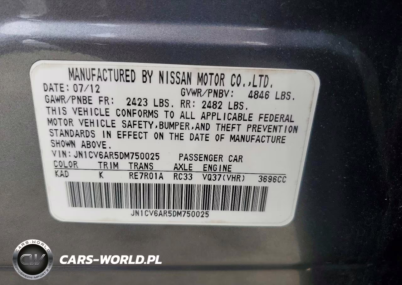 2013 Infiniti G37 Sedan X VIN:JN1CV6AR5DM750025 - 12
