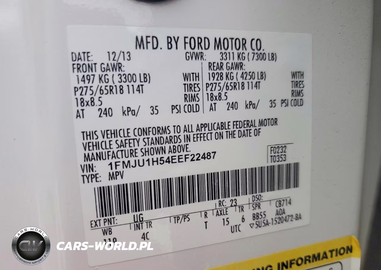 2014 Ford Expedition Xlt VIN:1FMJU1H54EEF22487 - 13