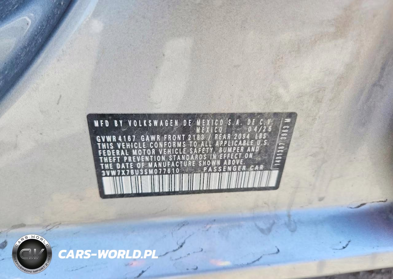 2025 Volkswagen Jetta Se VIN:3VW7X7BU3SM077610 - 12