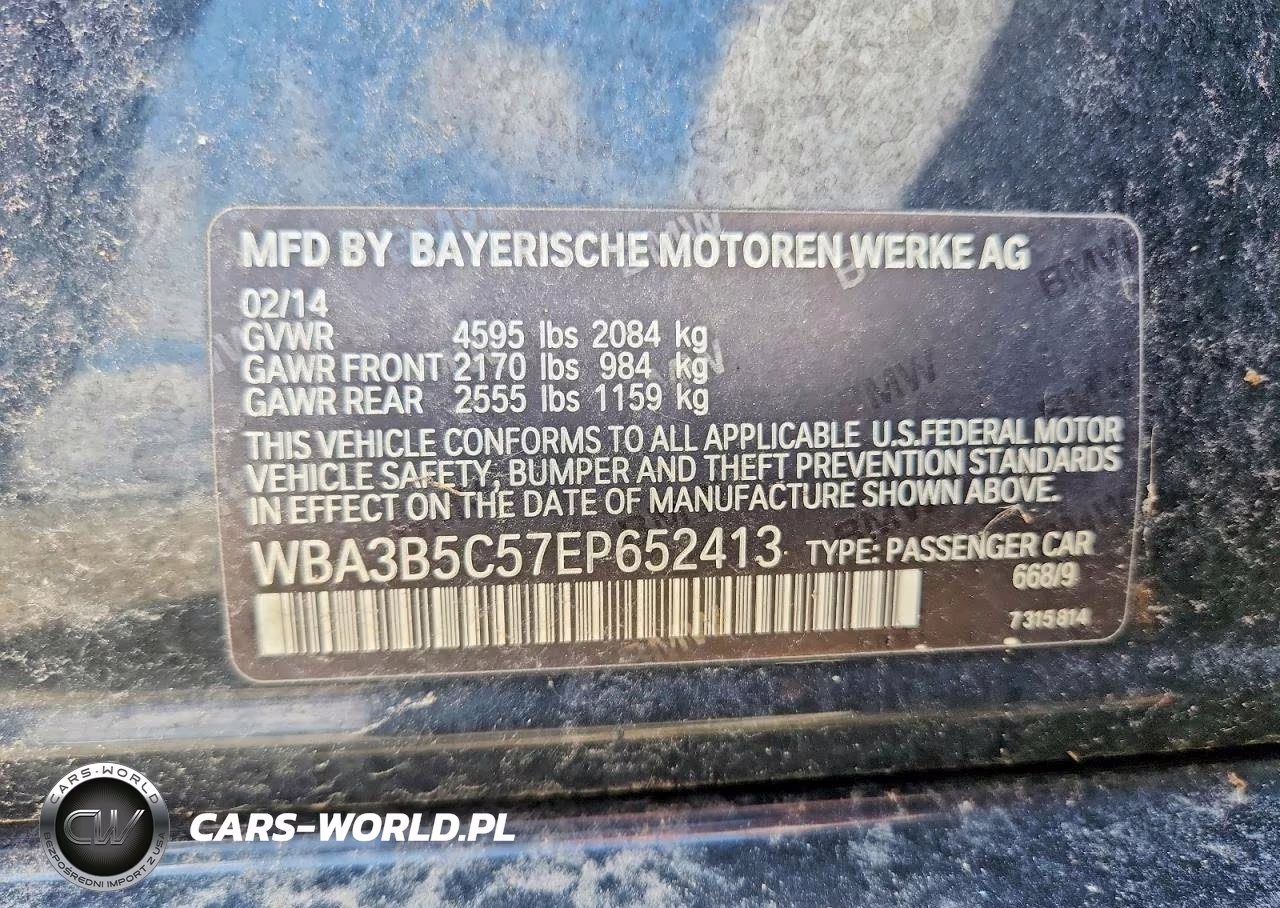 2014 BMW 328 Xi Sulev VIN:WBA3B5C57EP652413 - 12