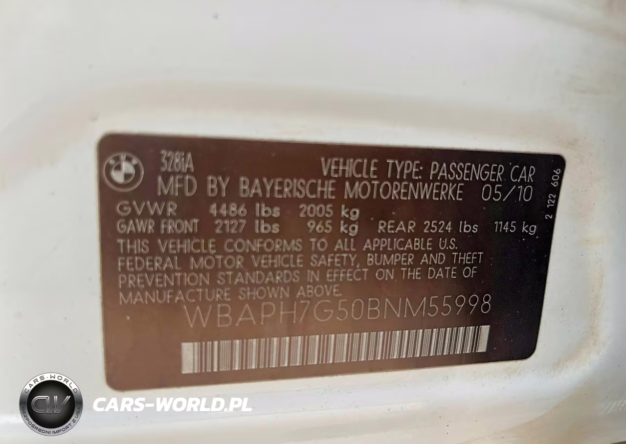2011 BMW 328 I VIN:WBAPH7G50BNM55998 - 10