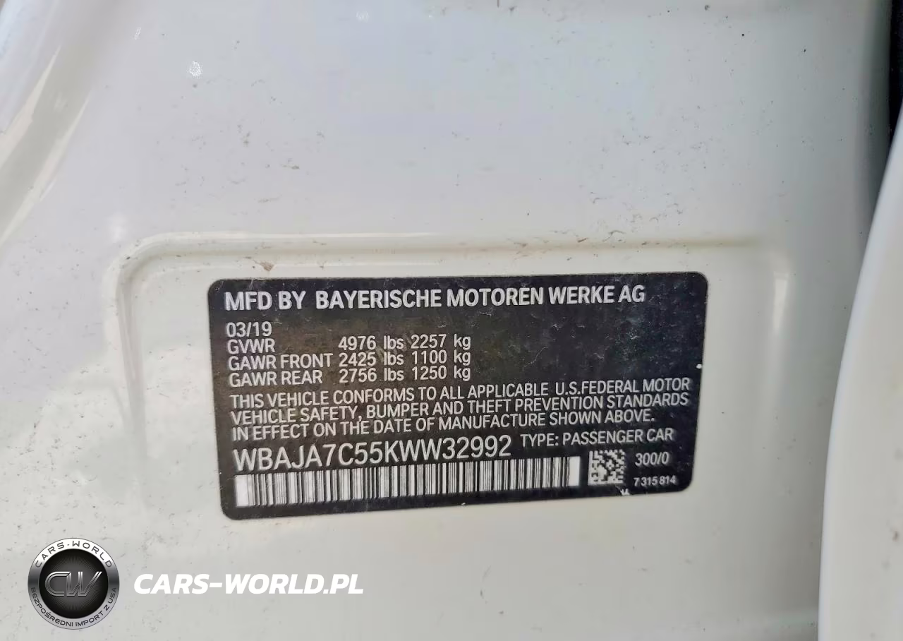2019 BMW 530 Xi VIN:WBAJA7C55KWW32992 - 12