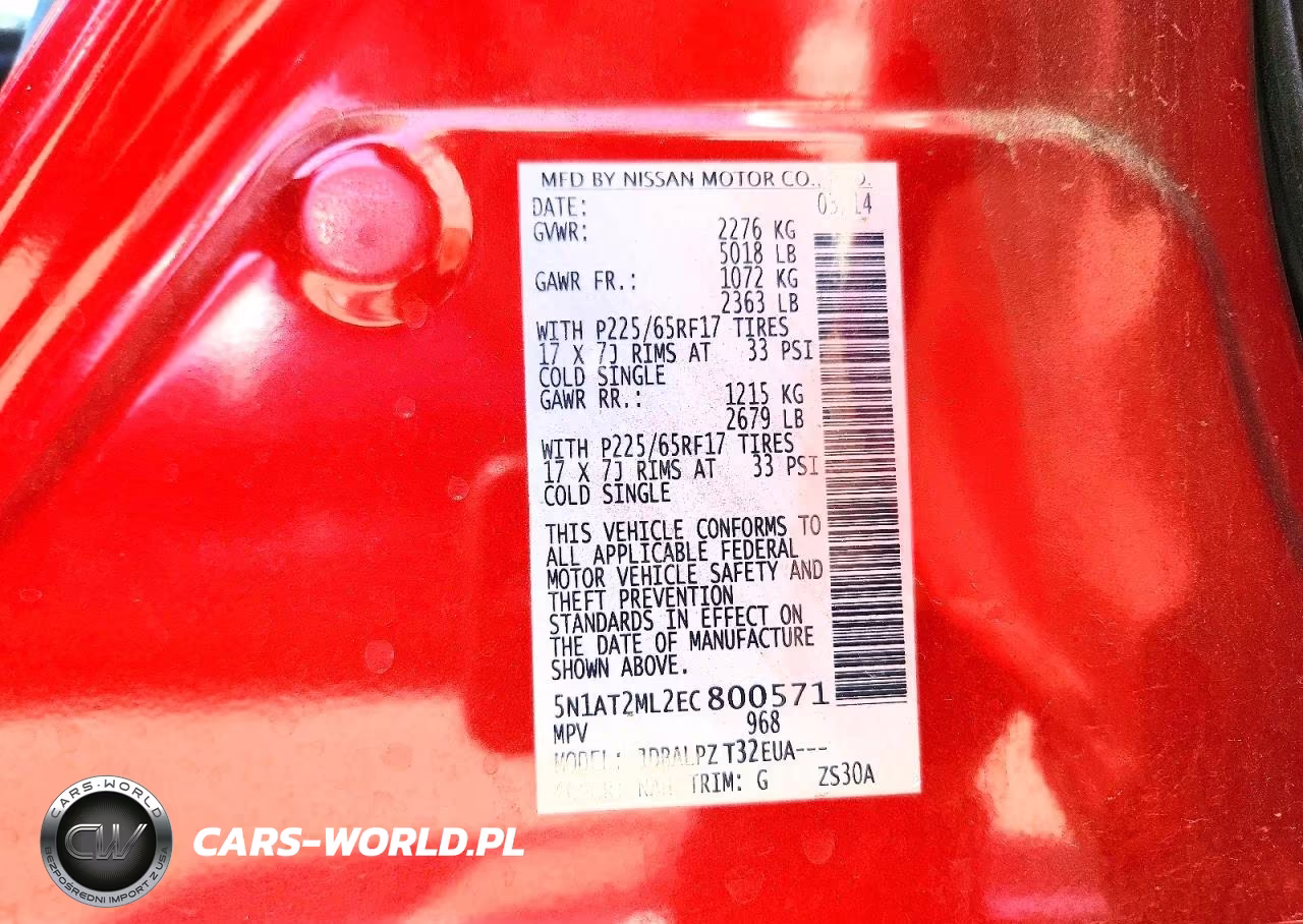 2014 Nissan Rogue S VIN:5N1AT2ML2EC800571 - 13