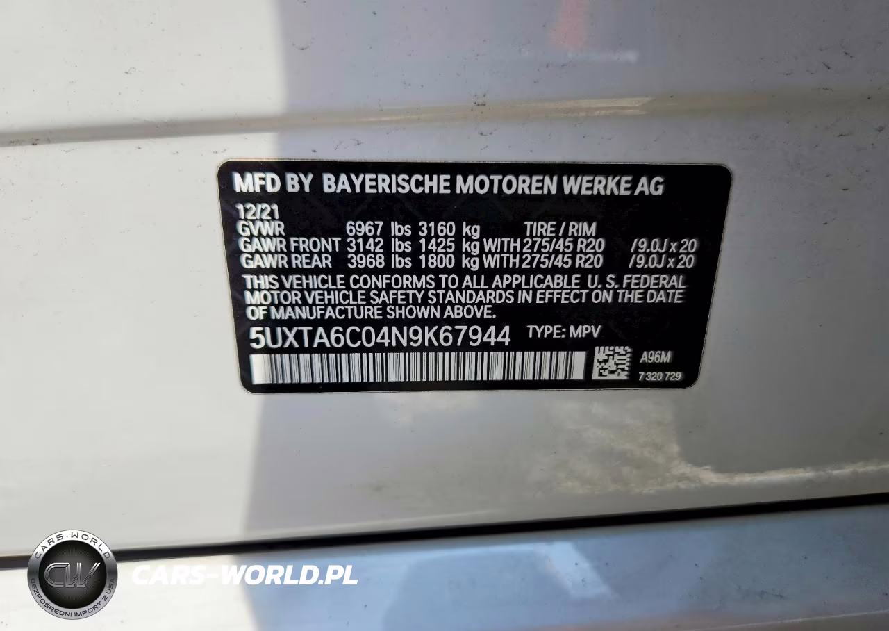 2022 BMW X5 xDrive45E VIN:5UXTA6C04N9K67944 - 12