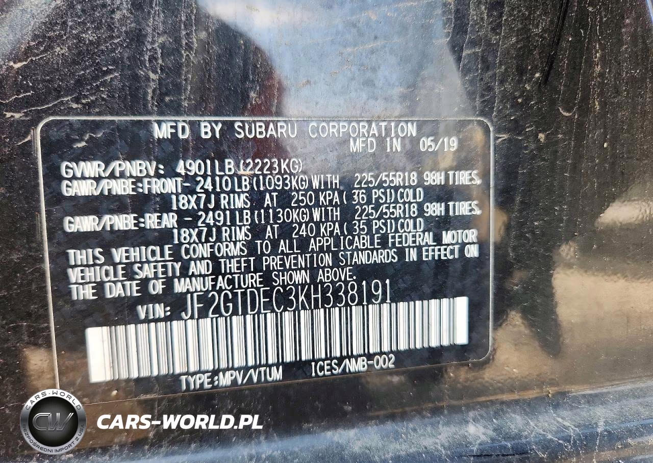 2019 Subaru Crosstrek Premium VIN:JF2GTDEC3KH338191 - 14