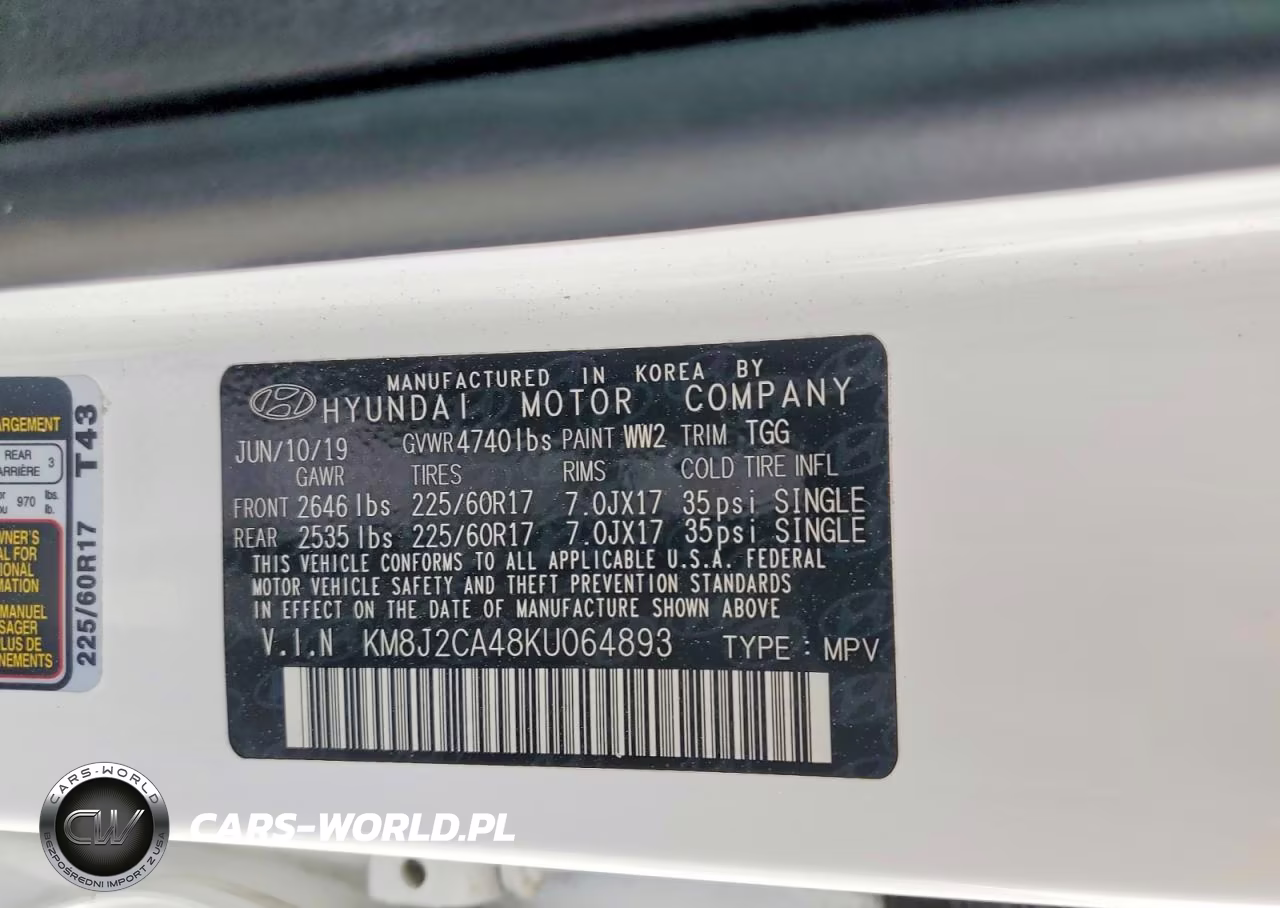 2019 Hyundai Tucson Se VIN:KM8J2CA48KU064893 - 13