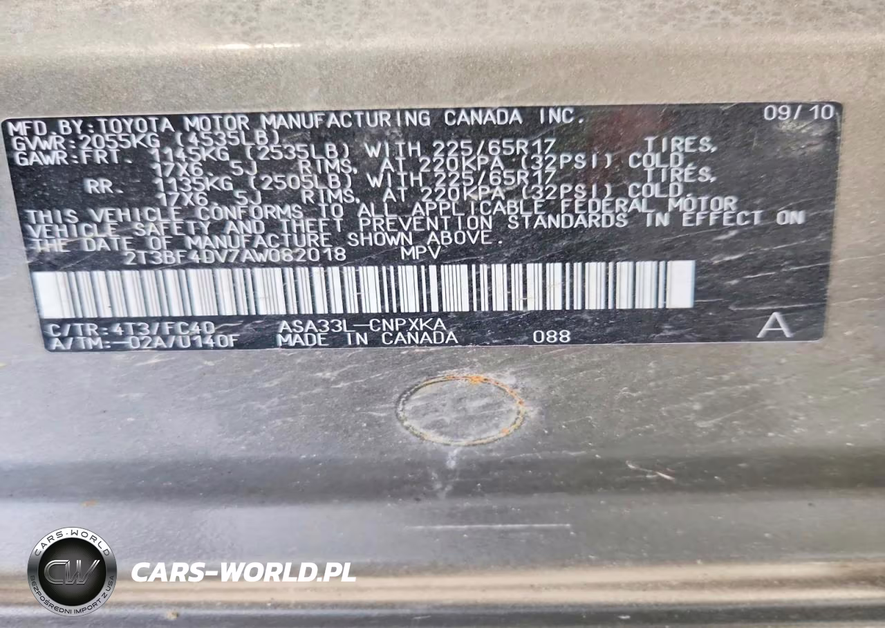2010 Toyota Rav4 Base VIN:2T3BF4DV7AW082018 - 13
