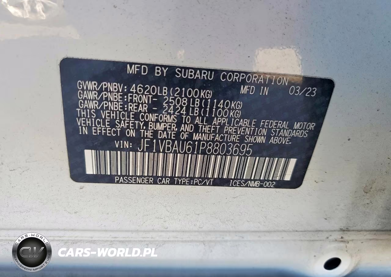 2023 Subaru Wrx Gt VIN:JF1VBAU61P8803695 - 12