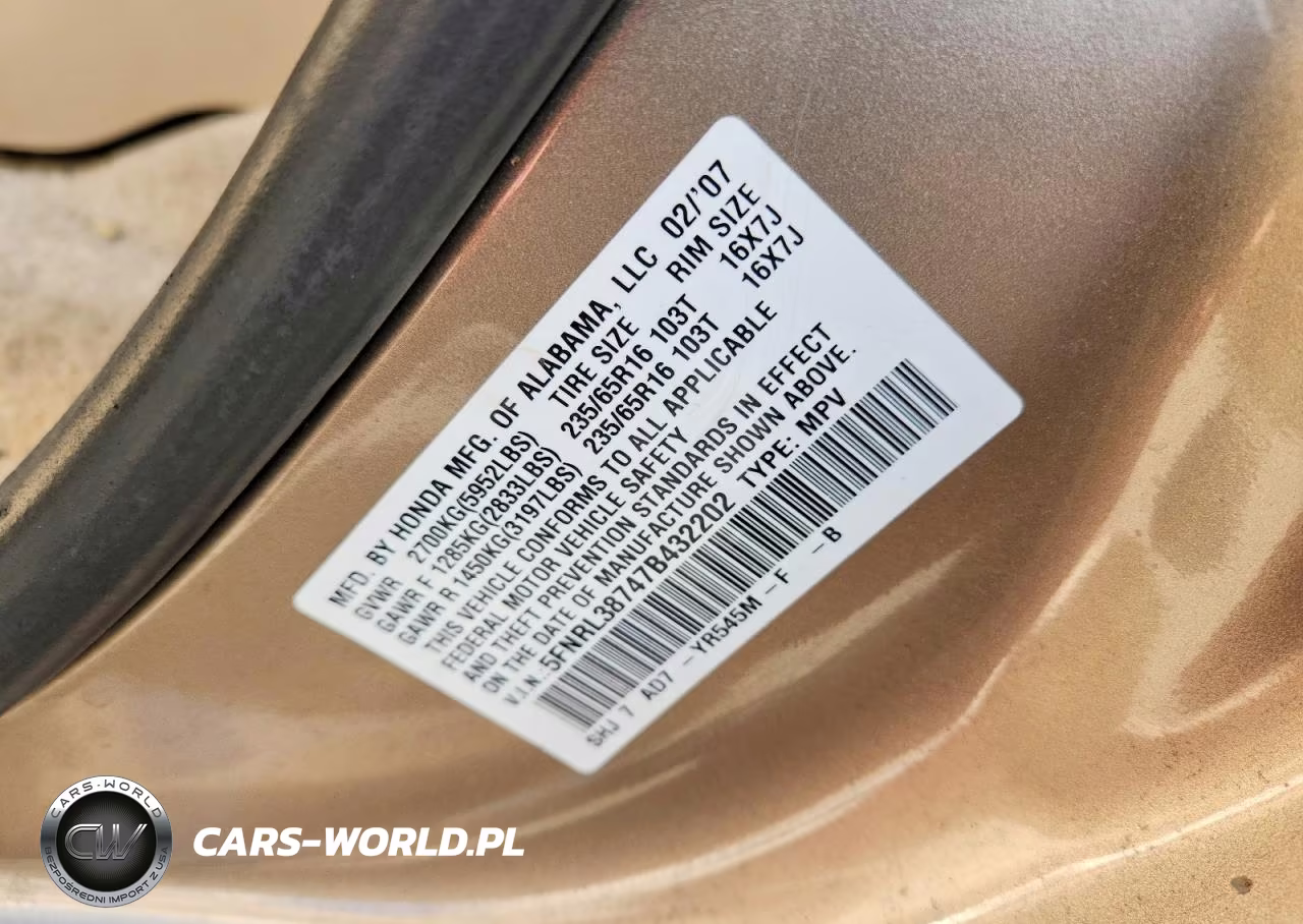 2007 Honda Odyssey VIN:5FNRL38747B432202 - 13