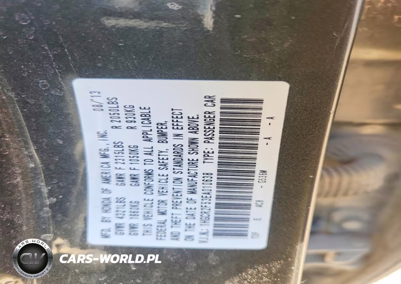 2014 Honda Accord Sport VIN:1HGCR2F53EA010638 - 12