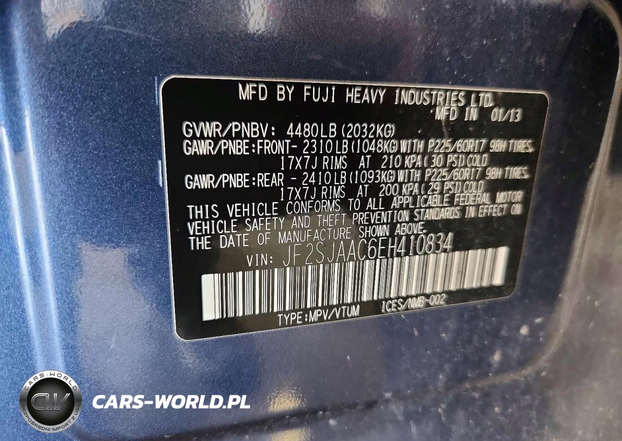 2014 Subaru Forester 2.5I VIN:JF2SJAAC6EH410834 - 13