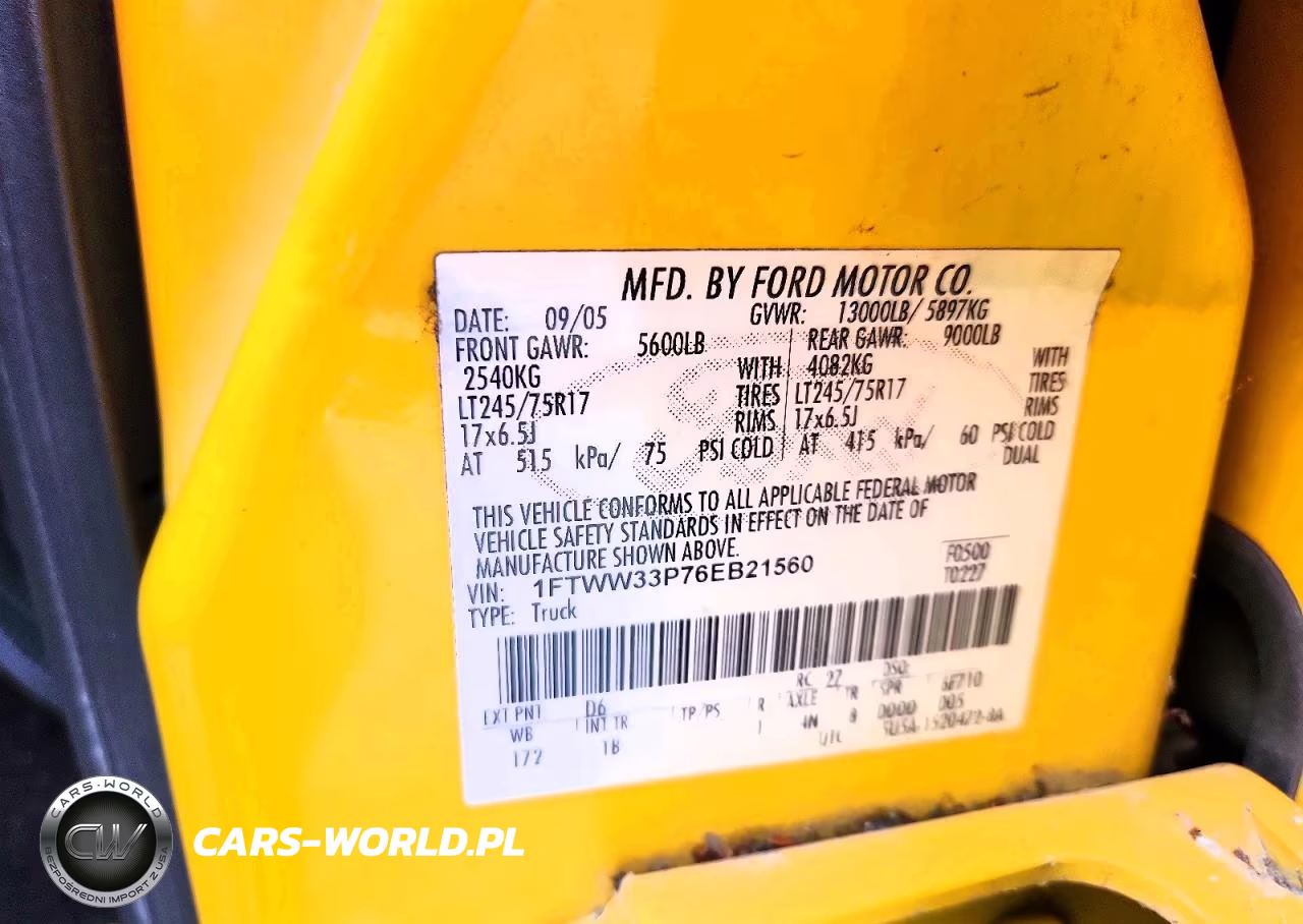 2006 Ford F350 Super Duty VIN:1FTWW33P76EB21560 - 13