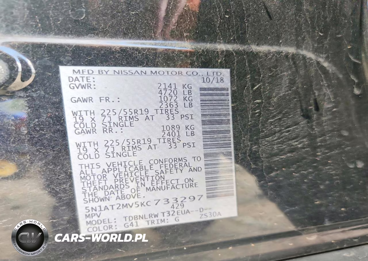 2019 Nissan Rogue Sl VIN:5N1AT2MV5KC733297 - 13