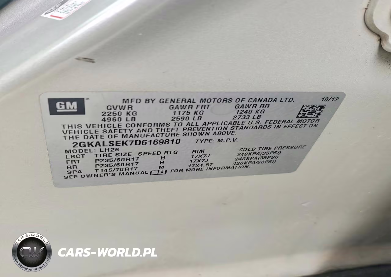 2013 GMC Terrain Sle VIN:2GKALSEK7D6169810 - 13