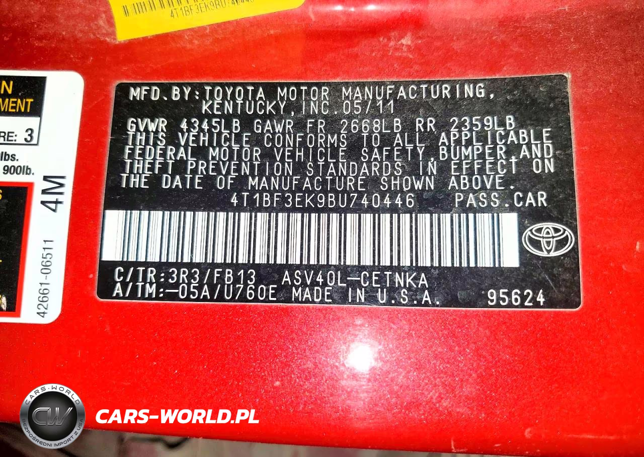 2011 Toyota Camry Le VIN:4T1BF3EK9BU740446 - 12