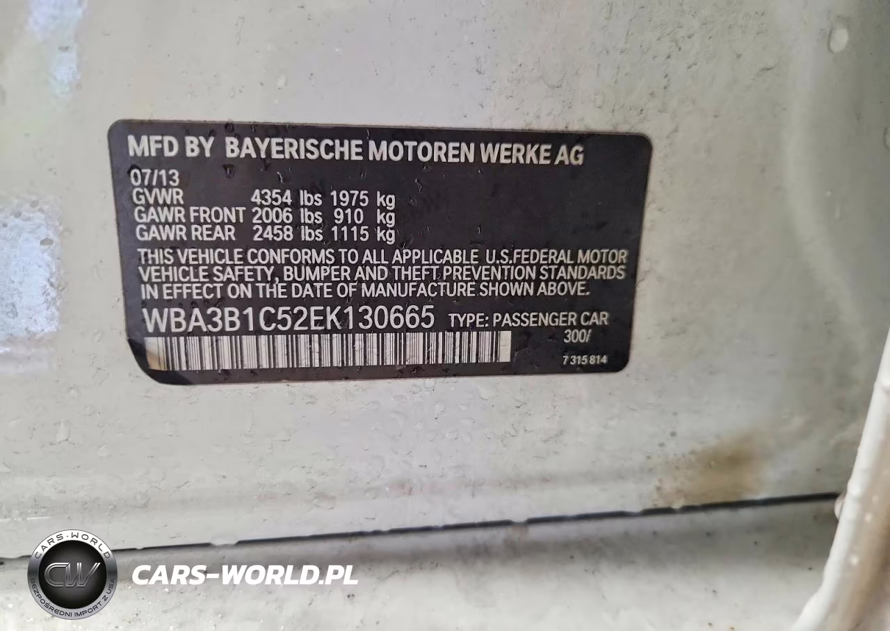 2014 BMW 320 I VIN:WBA3B1C52EK130665 - 12