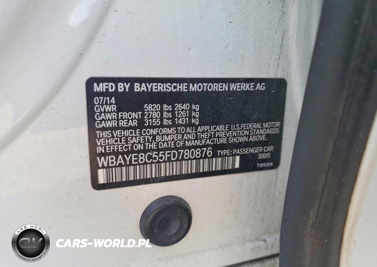 2015 BMW 750 Li VIN:WBAYE8C55FD780876 - 12