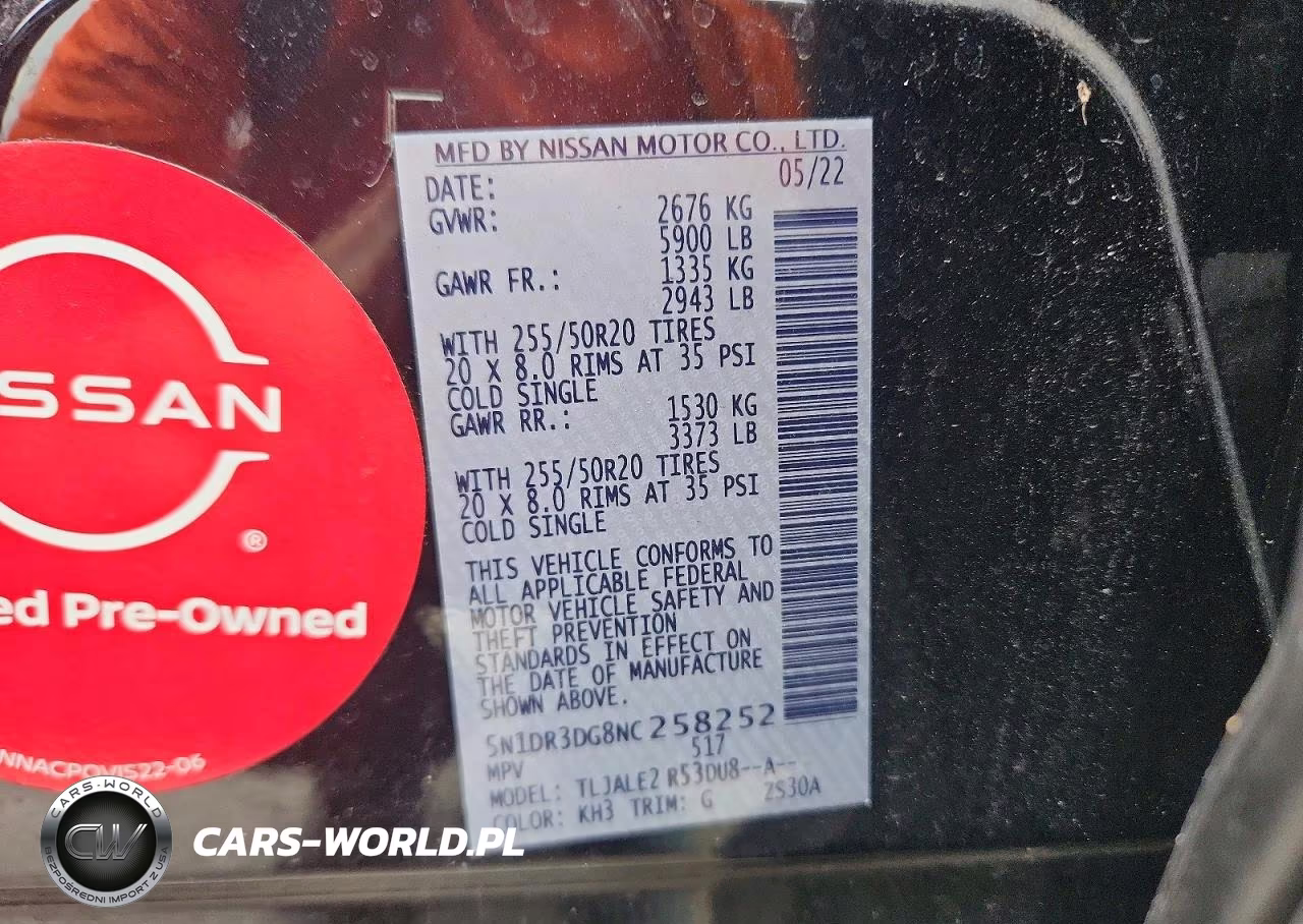 2022 Nissan Pathfinder Platinum VIN:5N1DR3DG8NC258252 - 13