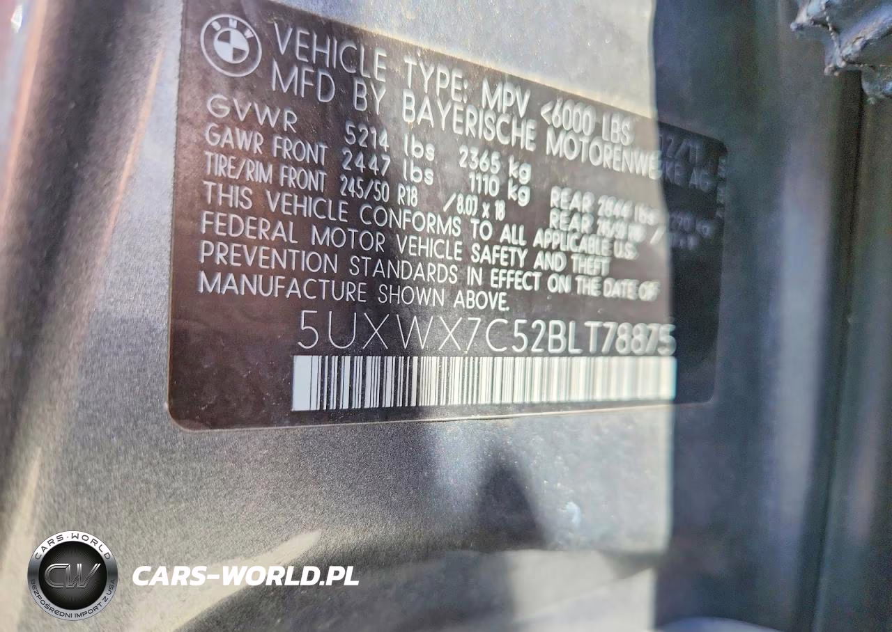 2011 BMW X3 xDrive35I VIN:5UXWX7C52BLT78875 - 13
