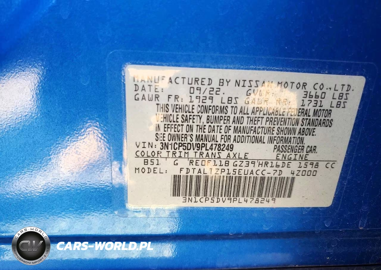 2023 Nissan Kicks Sr VIN:3N1CP5DV9PL478249 - 14
