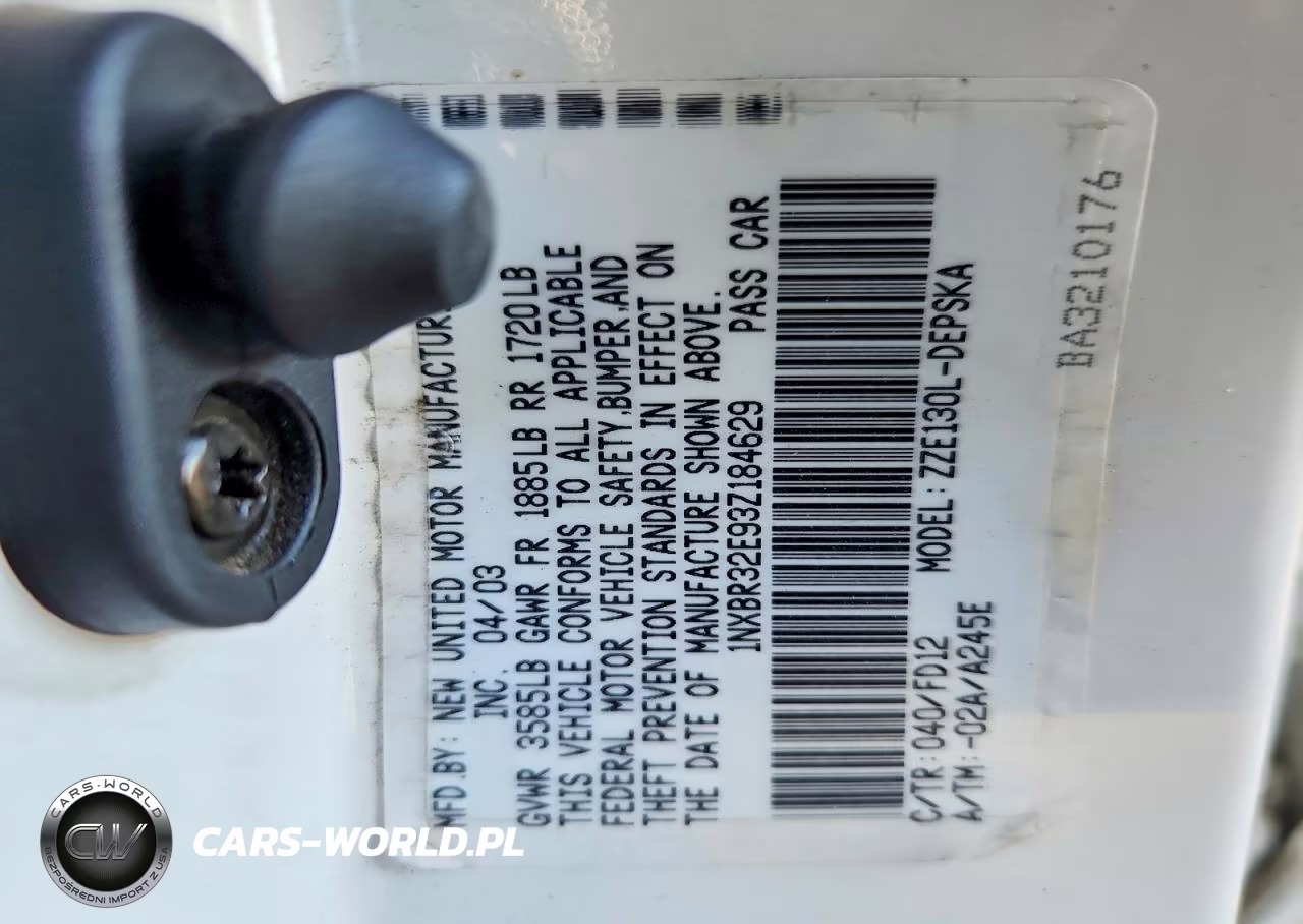 2003 Toyota Corolla S VIN:1NXBR32E93Z184629 - 12