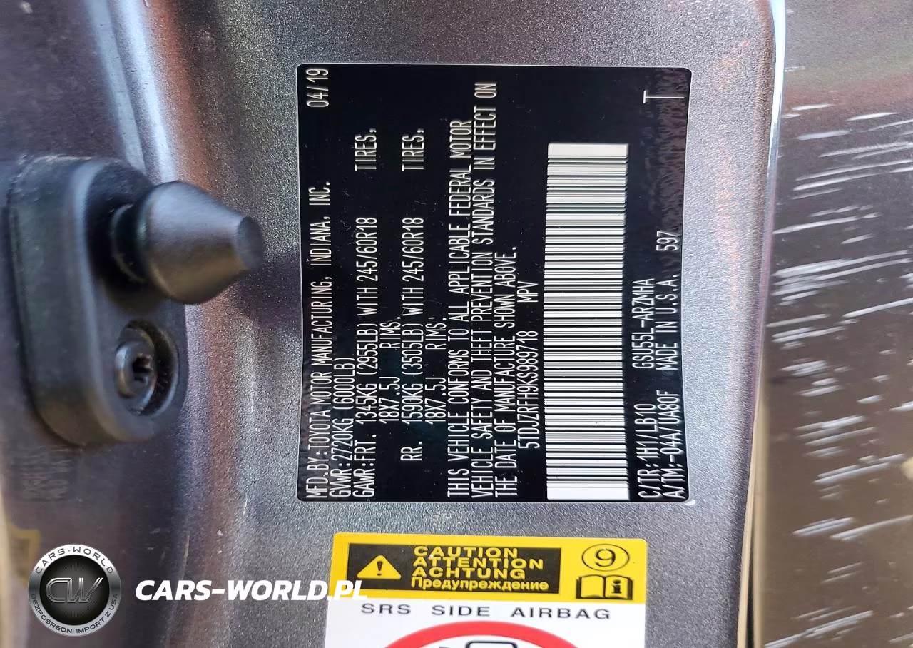 2019 Toyota Highlander Xle VIN:5TDJZRFH9KS989718 - 13