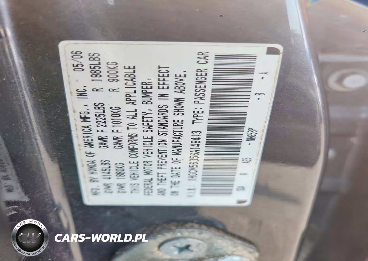 2006 Honda Accord Se VIN:1HGCM56356A149413 - 12