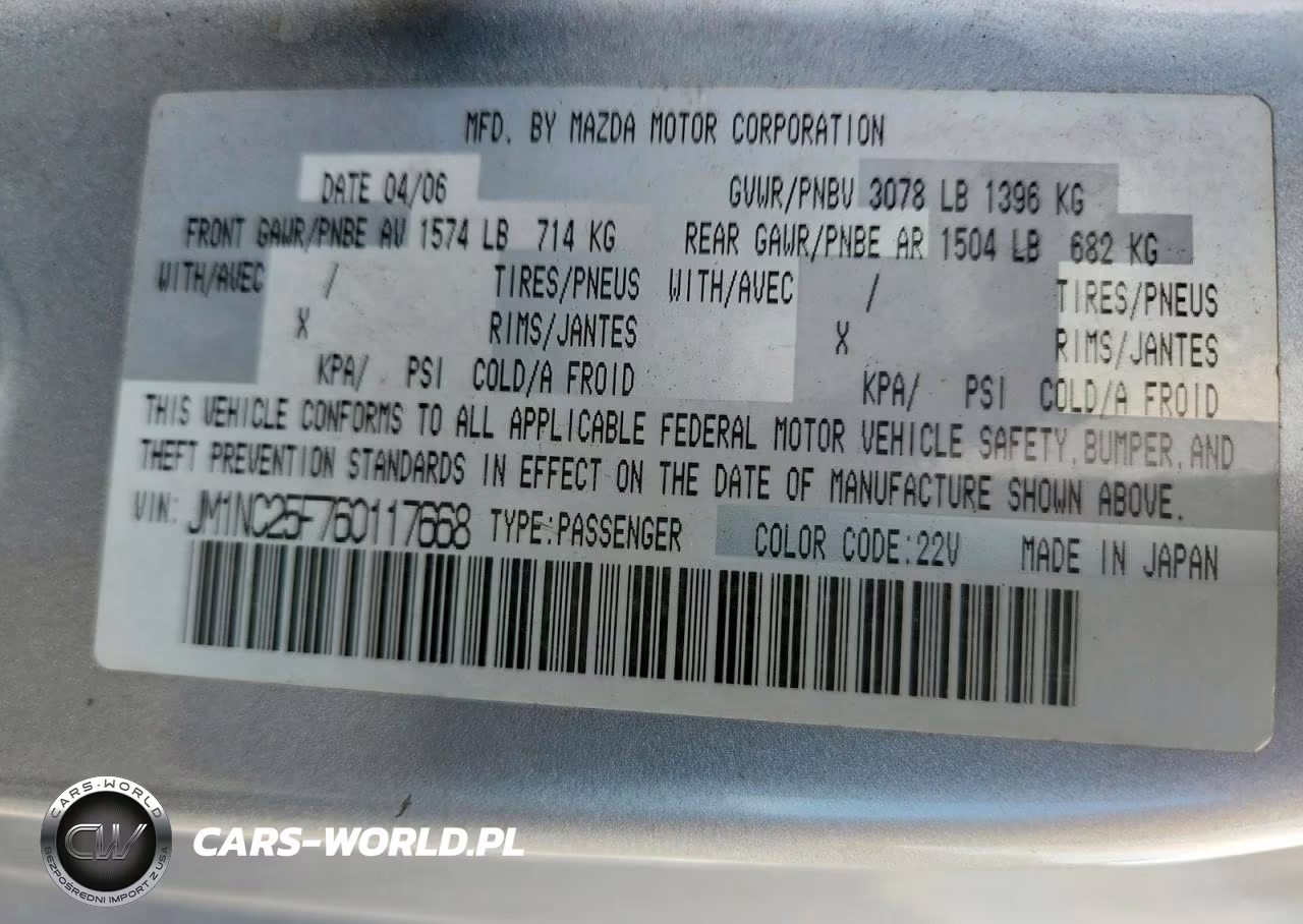2006 Mazda Mx-5 Miata VIN:JM1NC25F760117668 - 12