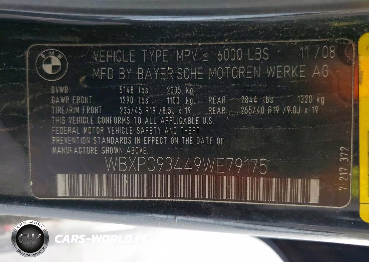 2009 BMW X3 xDrive30I VIN:WBXPC93449WE79175 - 12