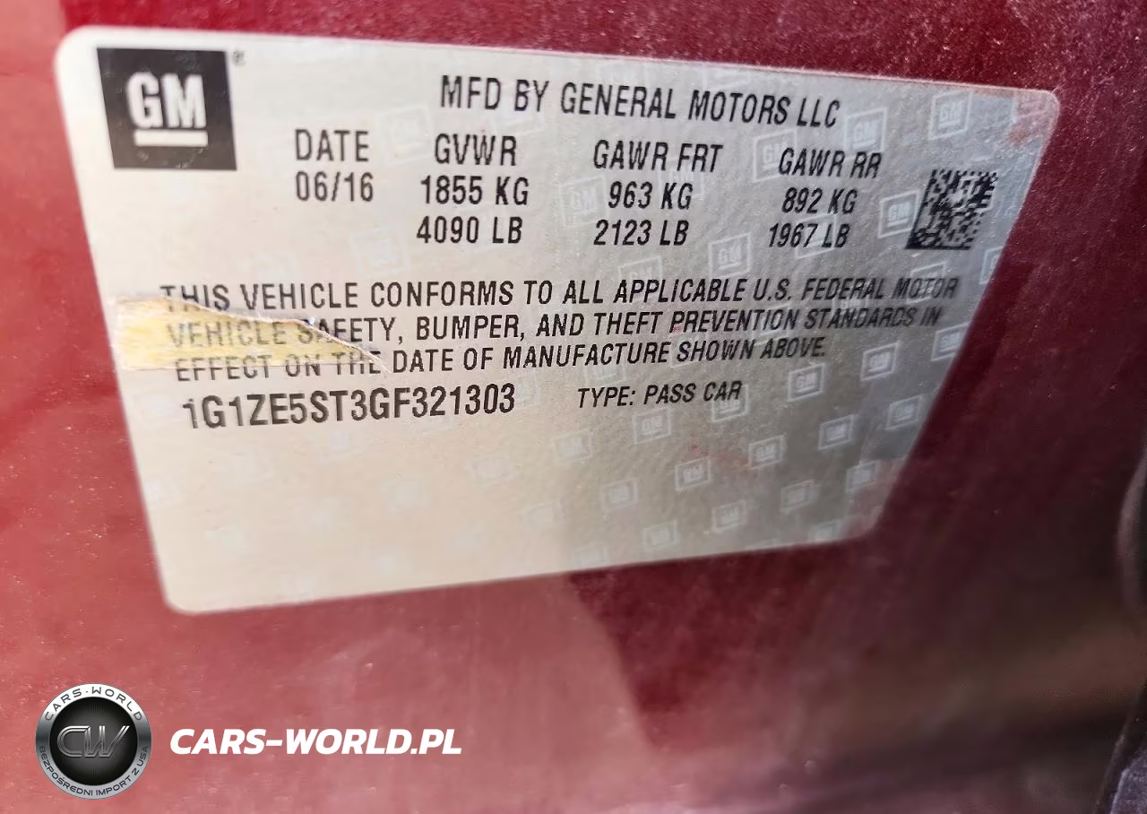 2016 Chevrolet Malibu 1Lt VIN:1G1ZE5ST3GF321303 - 12